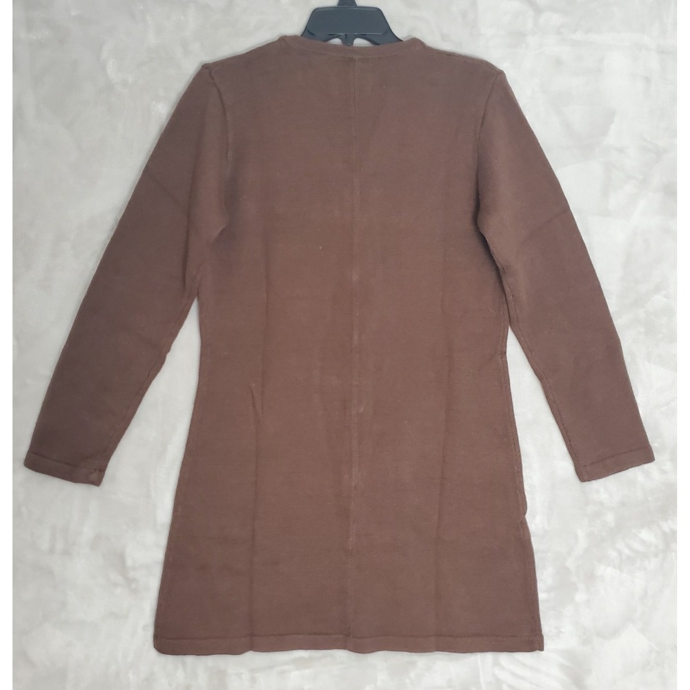 Vtg Storybook Knits Sweater S Long Brown Cardigan HSN Fall Leaves Autumn NWT - Picture 7 of 9